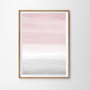 ブラッシュピンクグレー抽象アート大きな壁アート水彩画印刷可能アートピンクグレー絵画ブラッシュピンクとグレーアートモダン装飾保育園アート