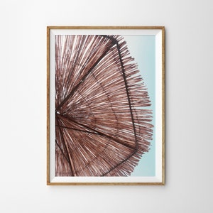 Straw Beach Umbrella Print, Beach Wall Art, Coastal Decor, Boho Wall Art, Summer Print, Dorm Decor, Printable Wall Art, Large Poster Print