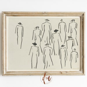 Vintage Kohlezeichnung, Abstrakte Figur Kunst, Galerie Wand Druck, Skizze Kunst, Antike Zeichnung, Abstrakte Linie Kunst, Minimalistische Wandkunst