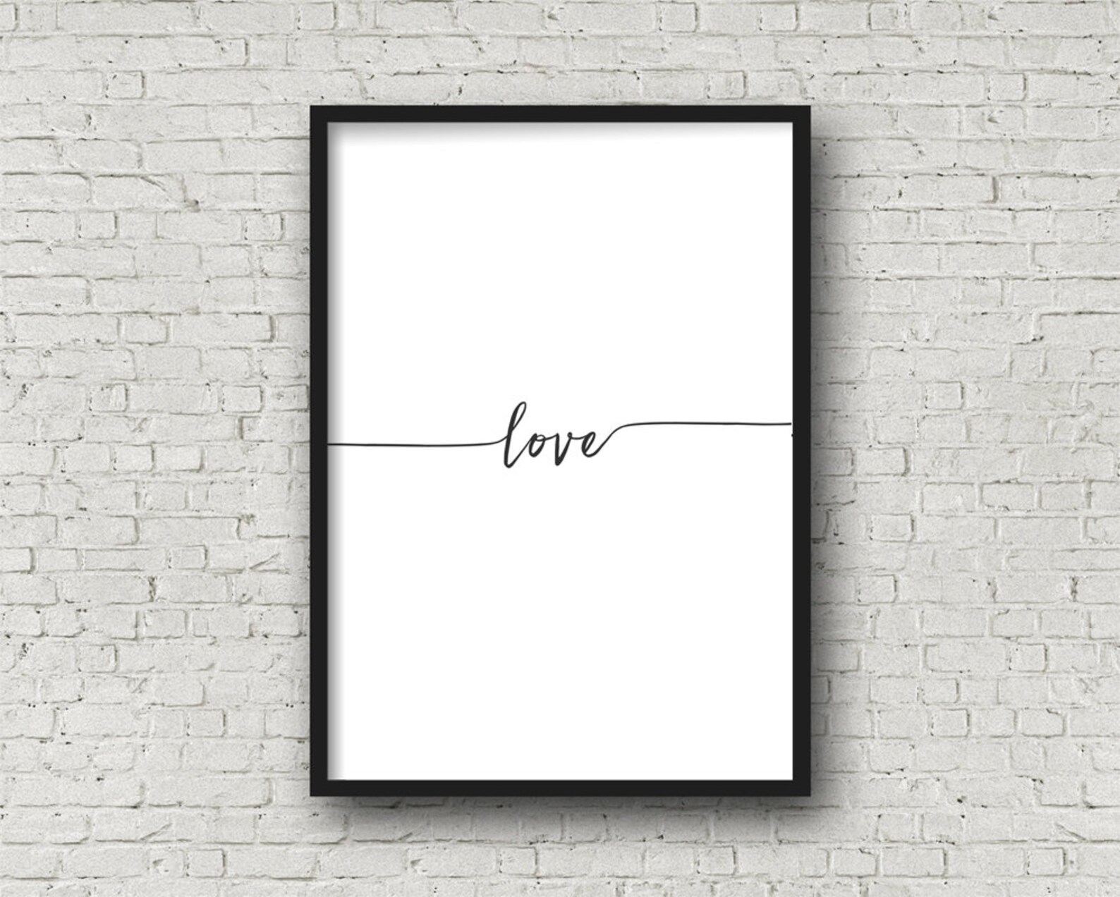 Love Printable Minimalist Print Love Script Printable Wall Art | Etsy
