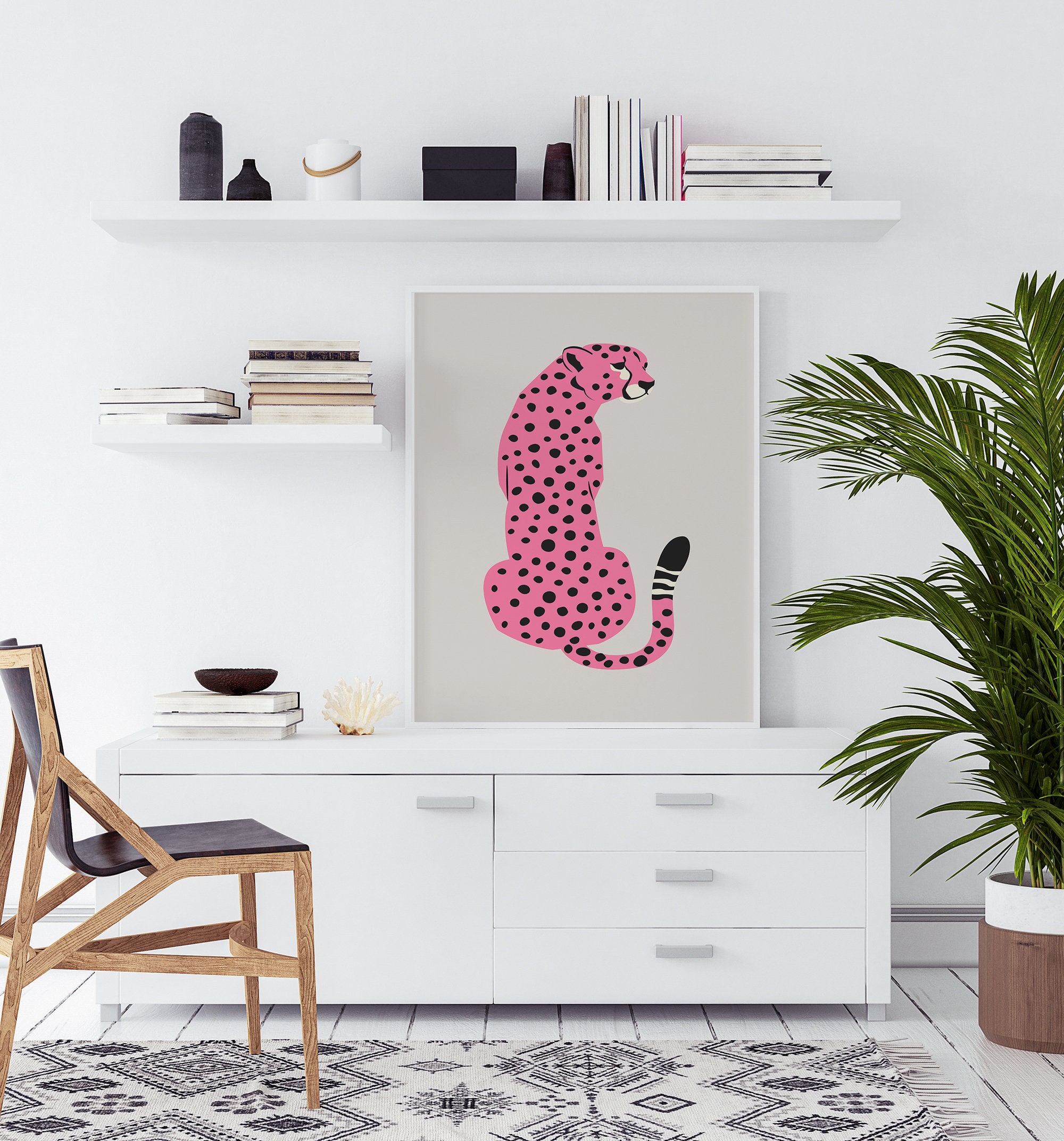 Pink Cheetah Print Leopard Poster Print Preppy Room Decor - Etsy Schweiz