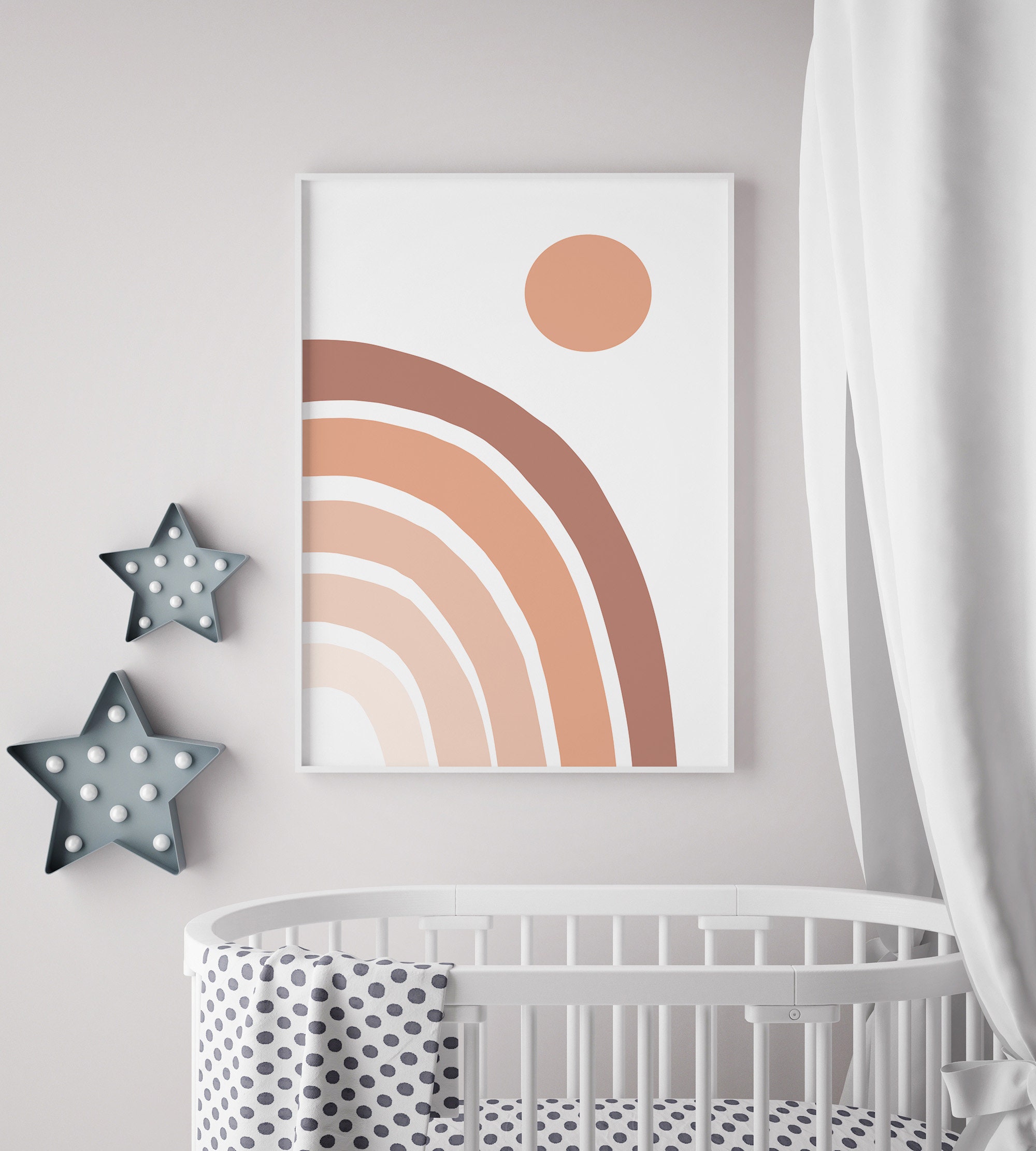 Boho Rainbow Sun Print Neutral Nursery Decor Gender Neutral | Etsy