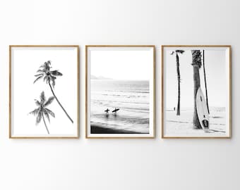 Surf Art Surf Poster Gallery Wall Set of 3 Prints 3 Piece Wall Art Beach Print Ocean Print Coastal Decor Beach Decor Surfboard Print