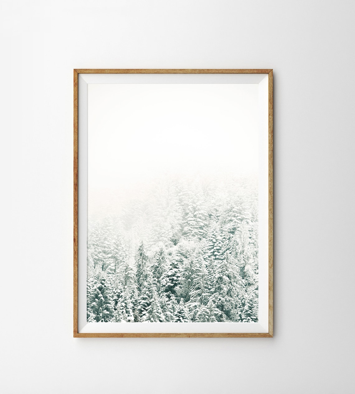 Fir Trees Print Snowy Forest Winter Wall Art Woodland Print Printable ...