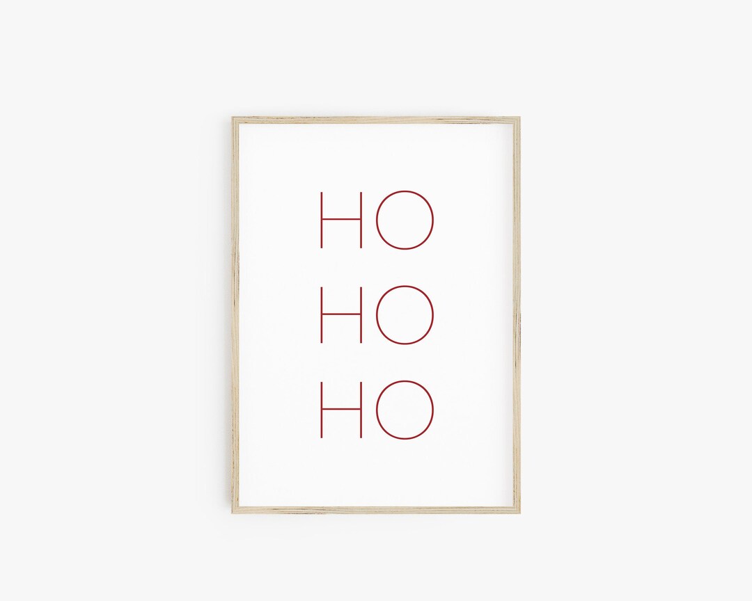 Ho Ho Ho Printable Sign Holiday Decor Digital Christmas Print Christmas ...