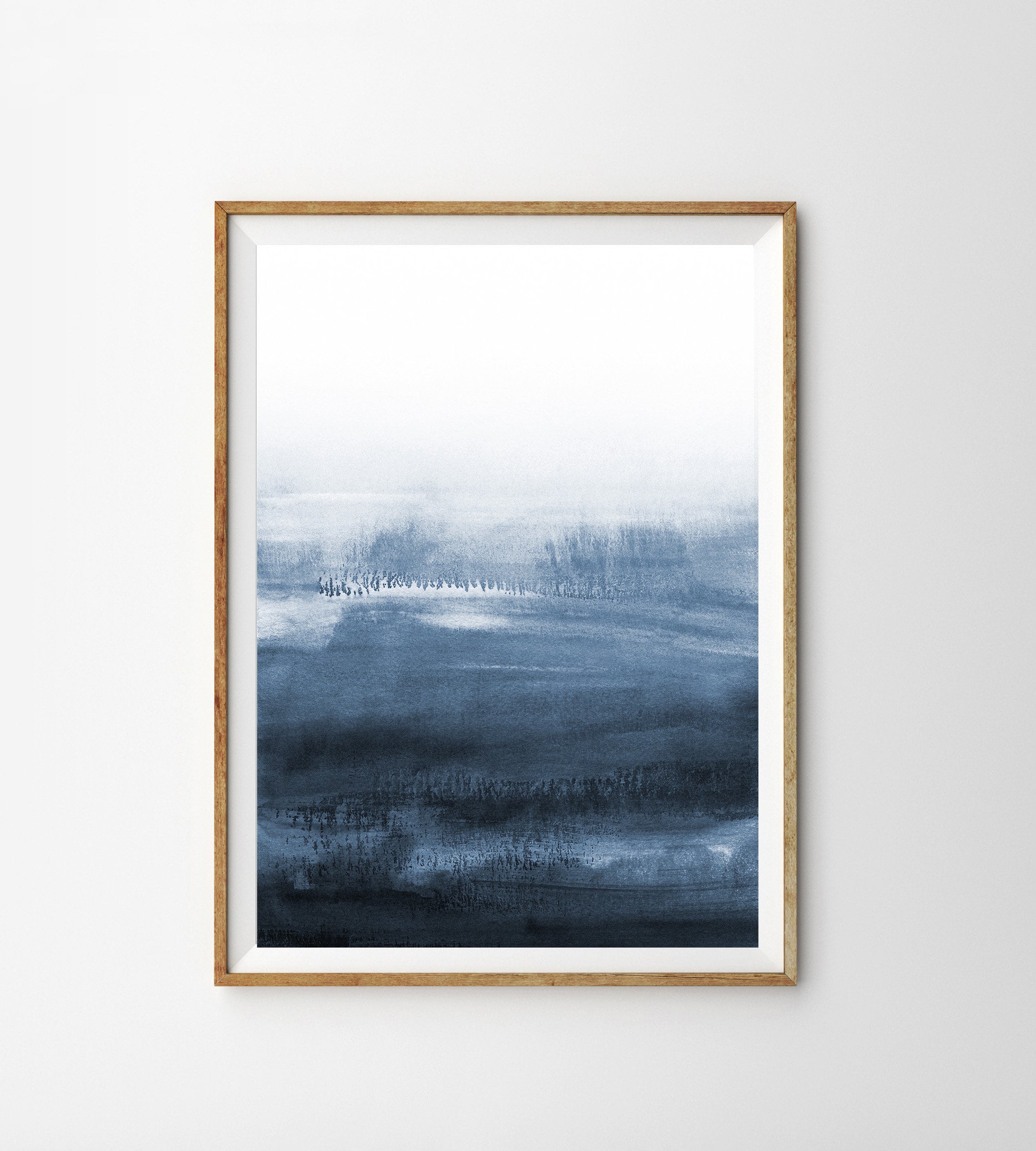Abstract Wall Art Prints Navy Blue Watercolor Print Set of 3 Prints ...