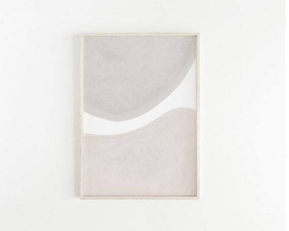 Neutral Abstract Print, Minimalist Art, Abstract Watercolor Shapes Mid Century Modern Printable Wall Art Large Poster Print Downloadable Art