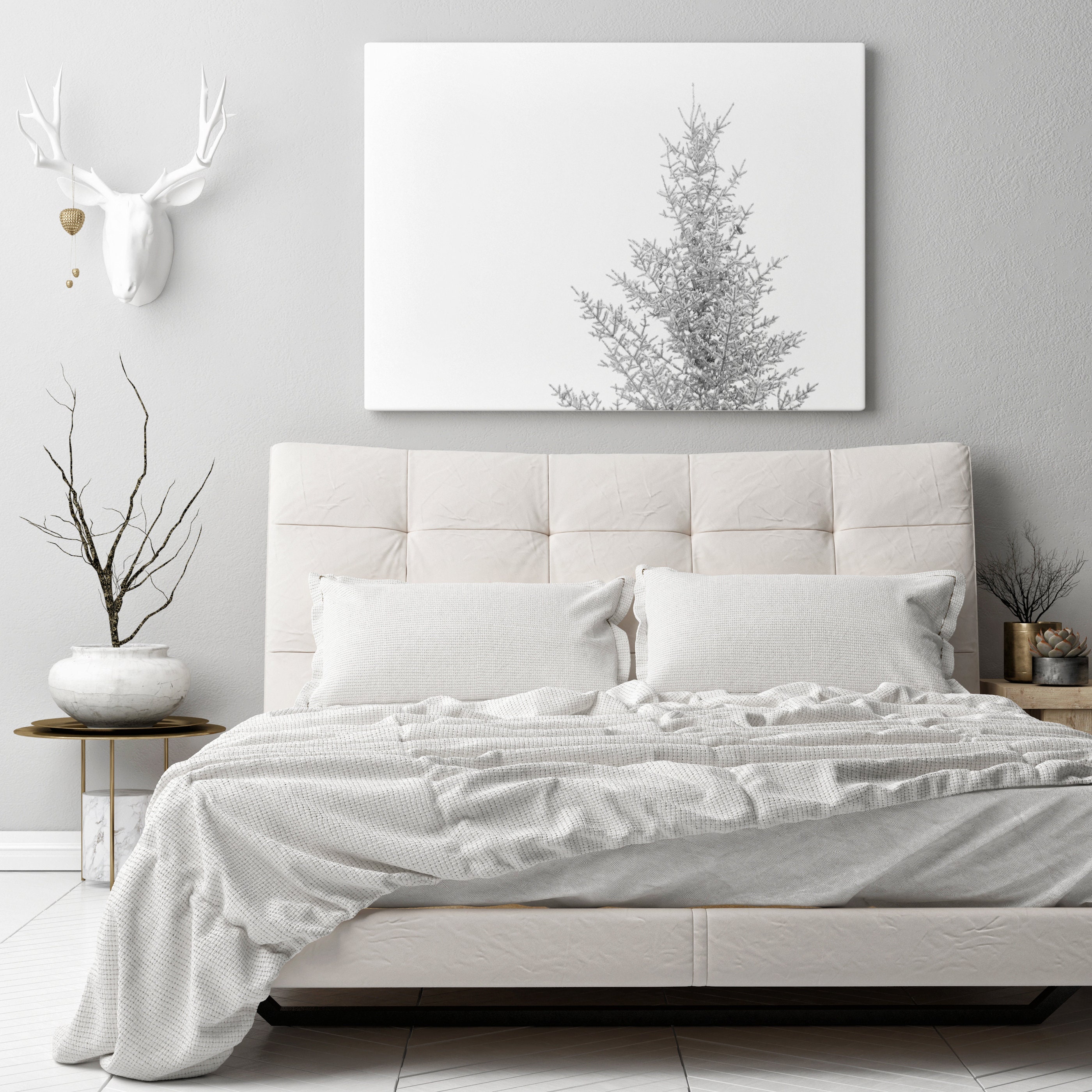 Winter Minimalist Print Snowy Pine Tree Wall Art Prints Tree Art Winter ...