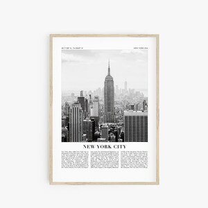 Travel Poster Set. Black and White Travel Print Set of 6. New York City ...