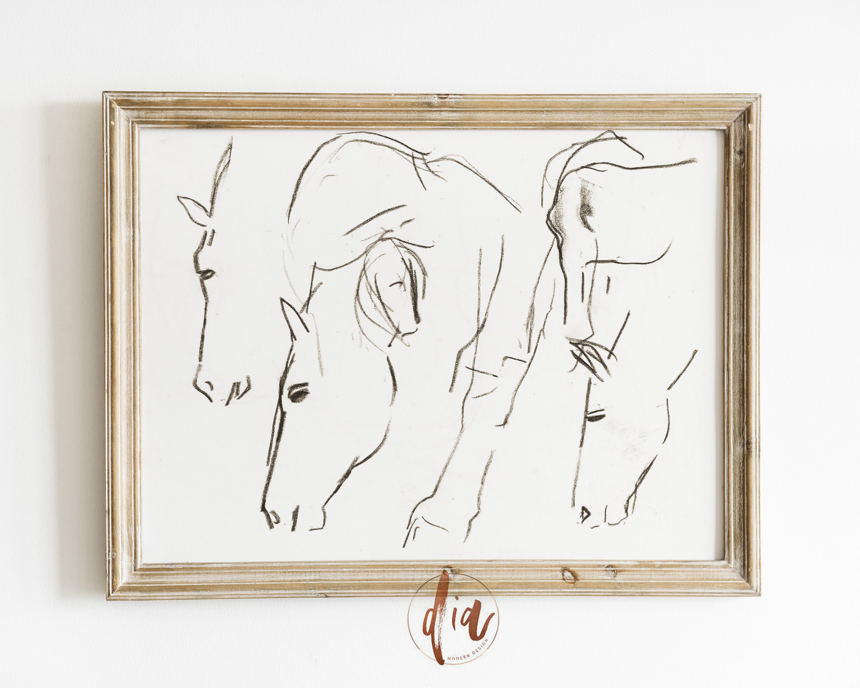 Vintage Horse Drawing, Abstract Horse Print, Horse Line Art Sketch ...