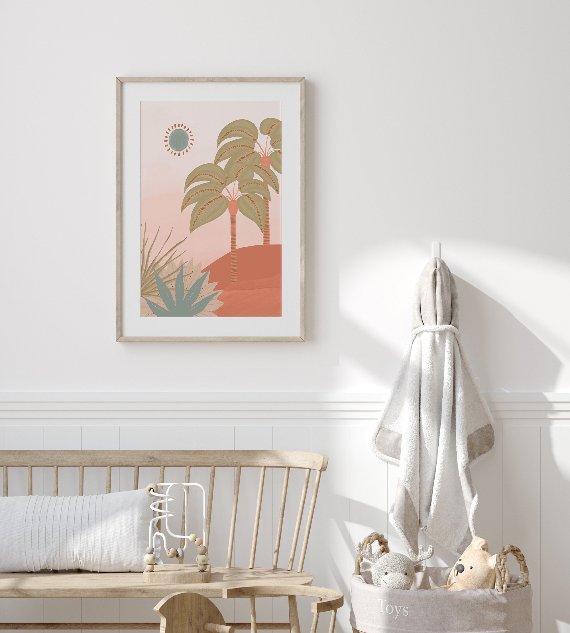 Boho Nursery Decor Wall Art Print Set of 6 Prints, Desert Sun Palm ...