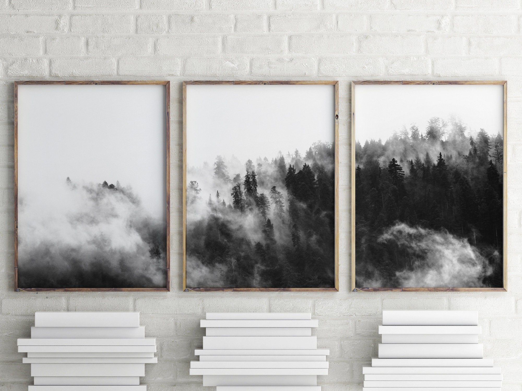 3 Piece Wall Art Forest Print Set of 3 Prints Nordic Print - Etsy