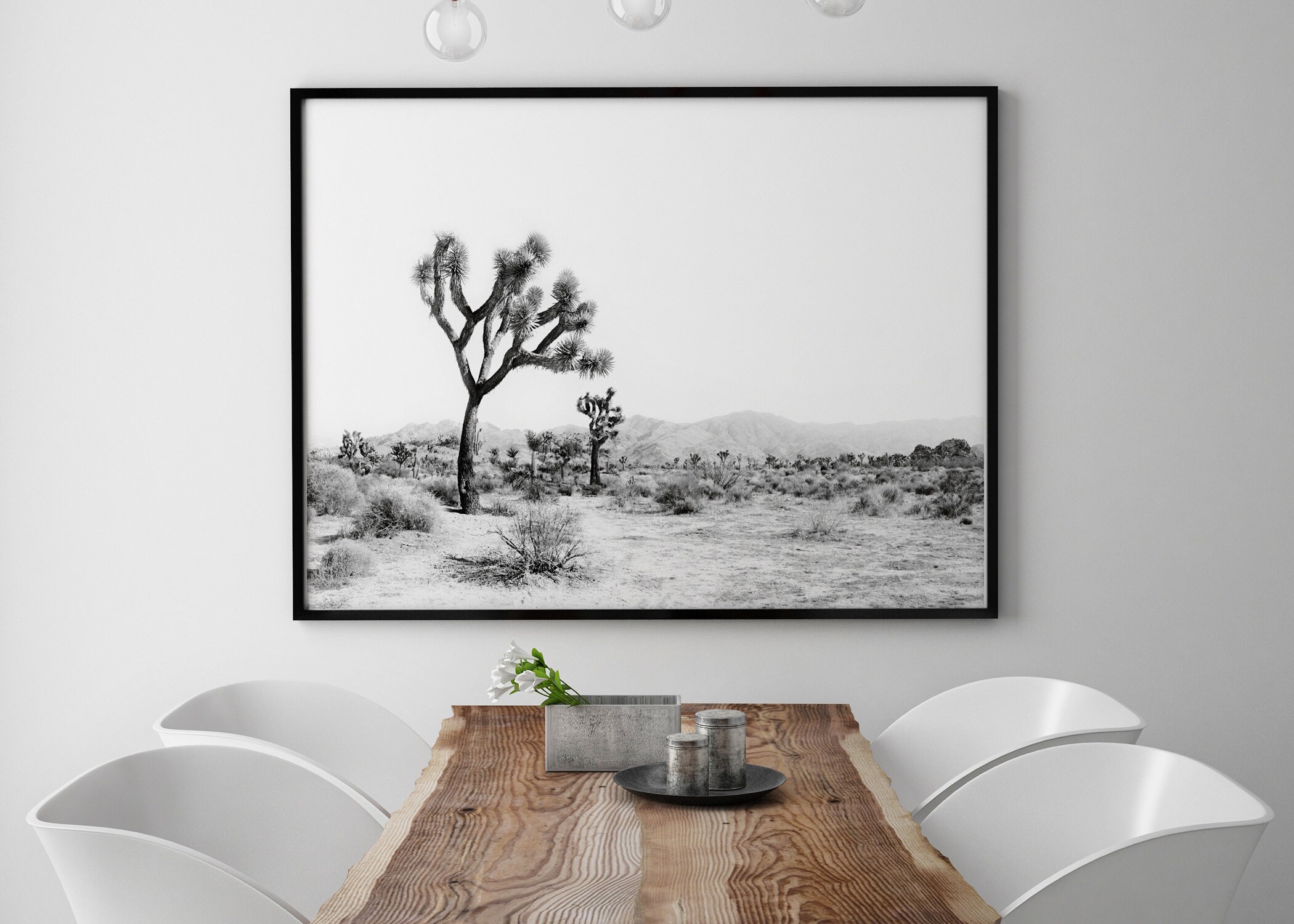 Desert Print Black and White Joshua Tree Printable Art - Etsy