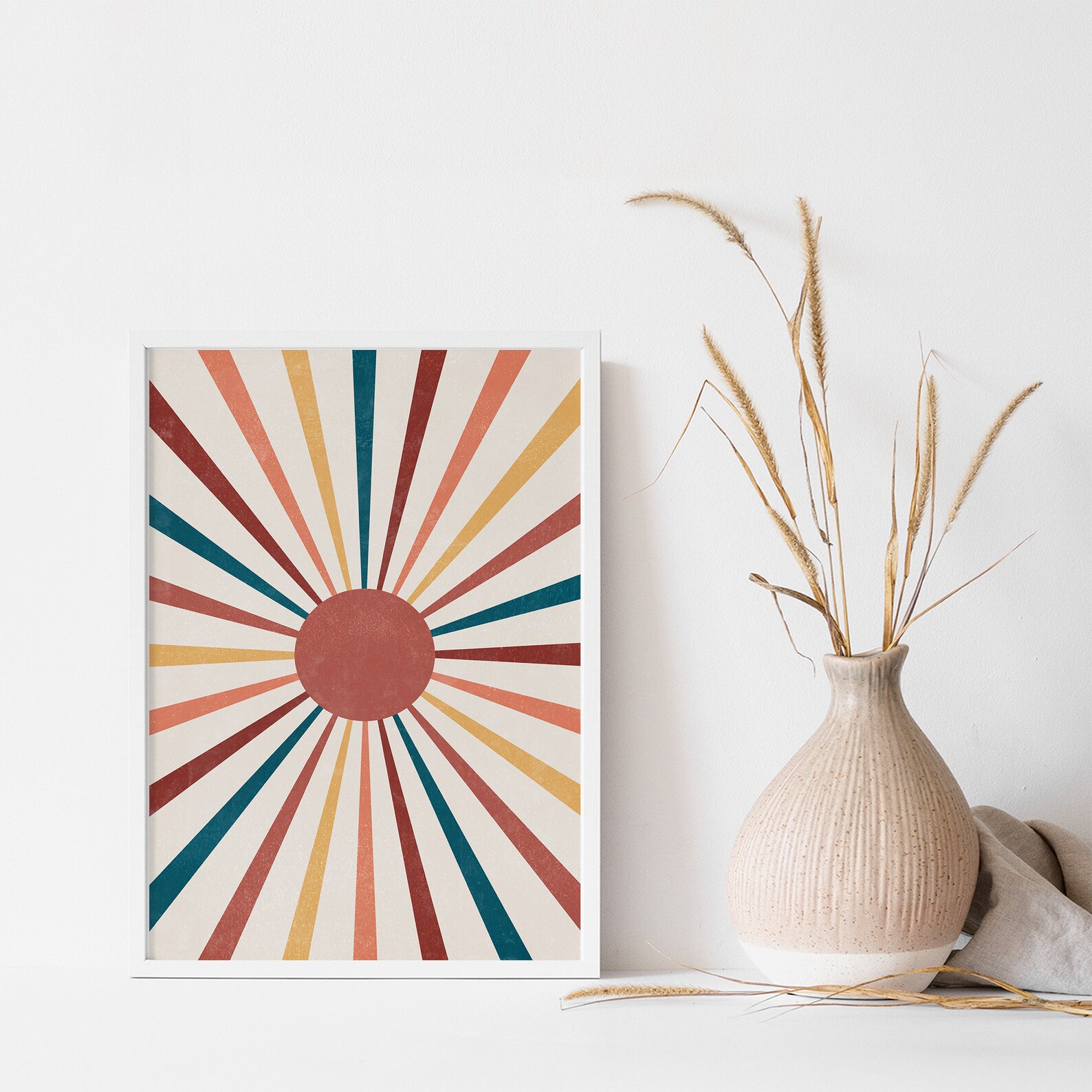 Colorful Sunburst Print Sun Wall Art Playroom Decor Kids Room Etsy