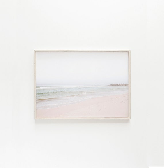 Ocean Print Beach Wall Art Modern Coastal Decor Large Horizontal Print Muted Pastels Landscape Photography Coastal Farmhouse Printable Art