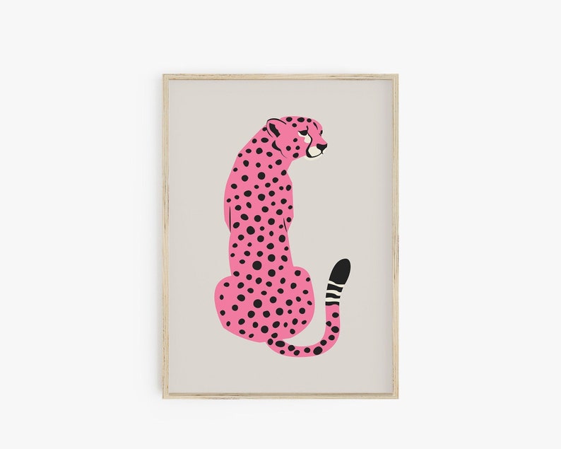 Pink Cheetah Print Leopard Poster Print Preppy Room Decor - Etsy