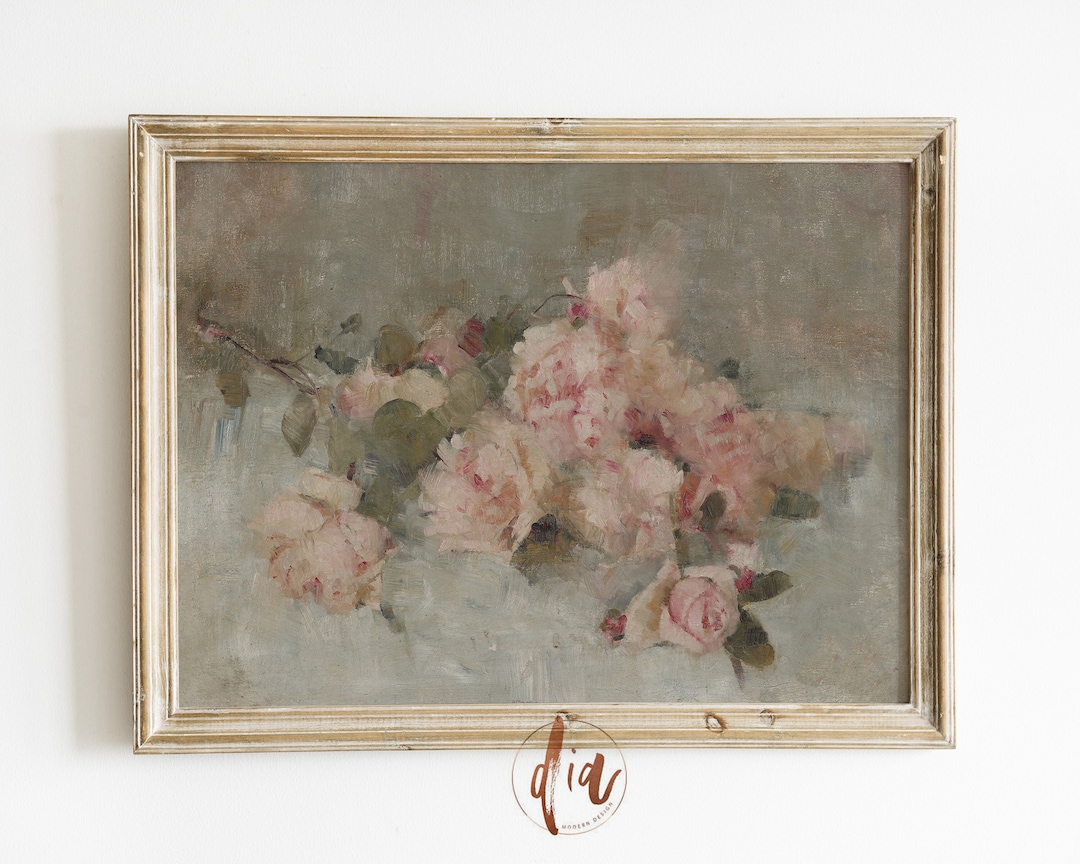 Muted Pink Roses Wall Art Print, Blush Pink Roses, Soft Pink Flowers ...