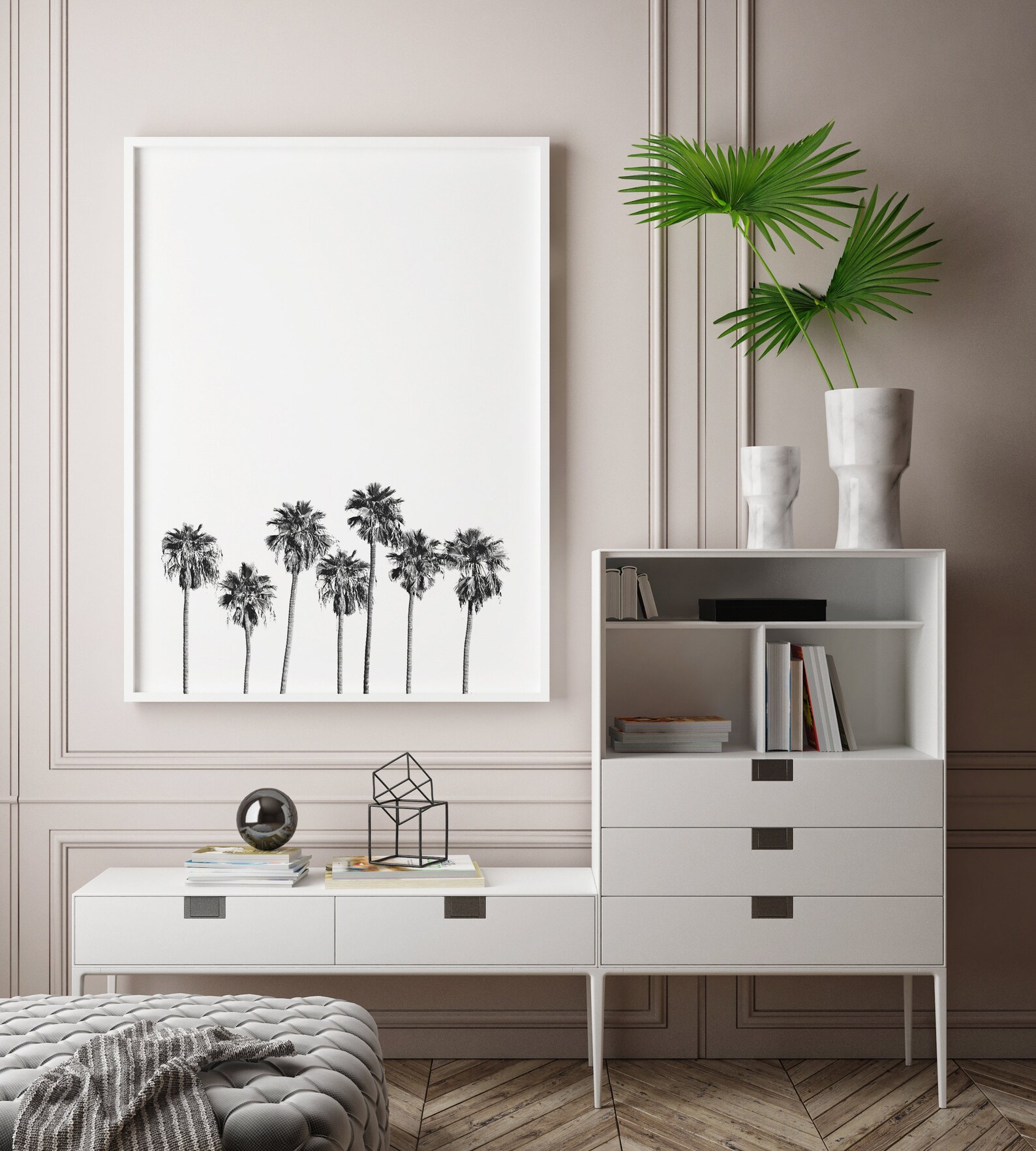 Palm Tree Wall Art Palm Tree Poster Print Black and White - Etsy