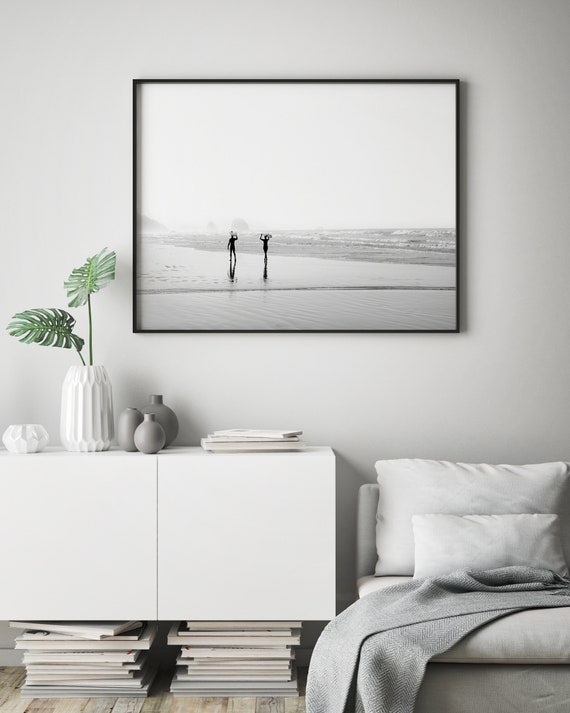 Surf Art Beach Poster Black and White Horizontal Print Bedroom Decor  Coastal Wall Art Surf Poster California Wall Art Printable Wall Art - Etsy