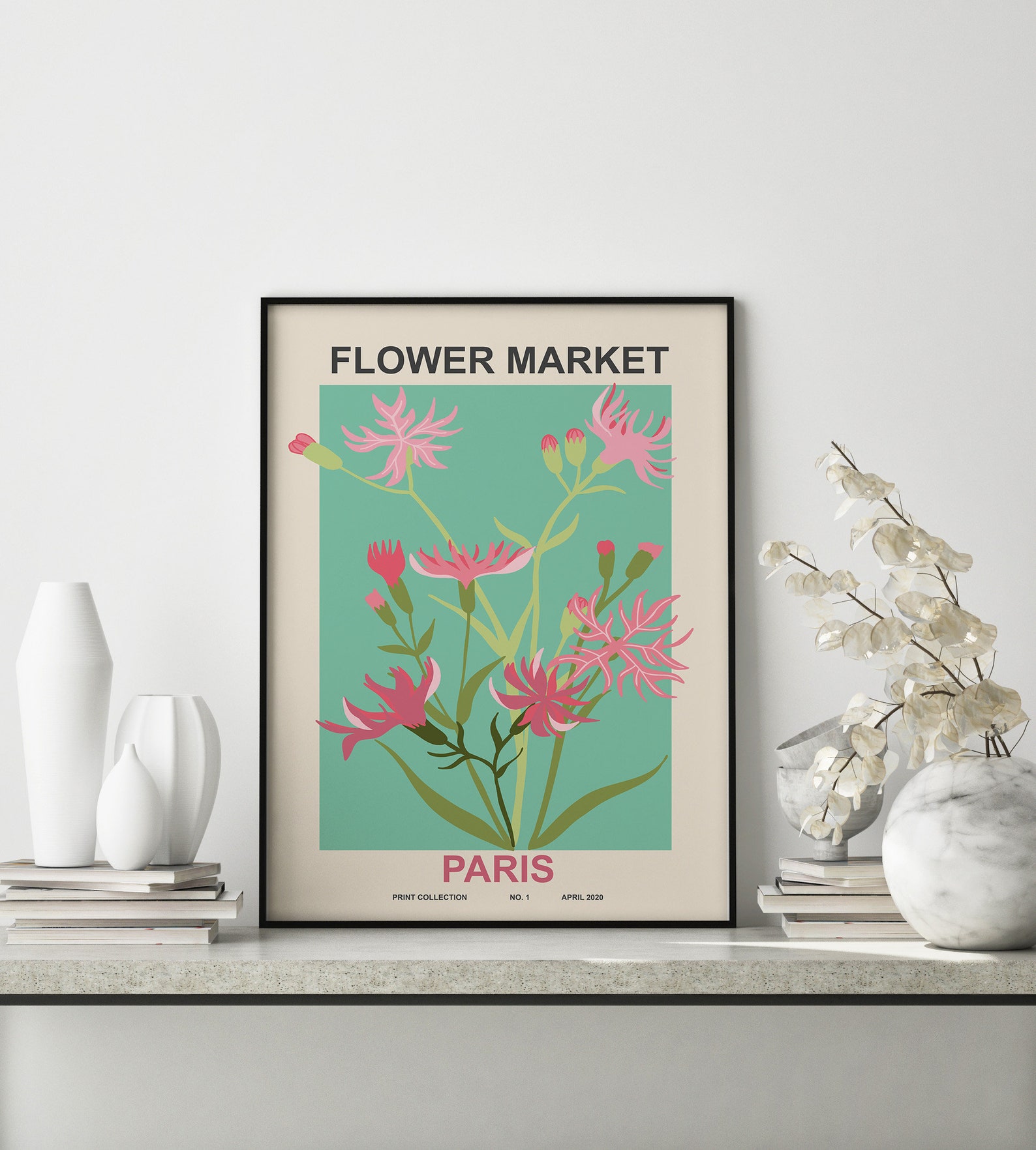 Flower Market Print Paris Printable Poster Flower Market - Etsy