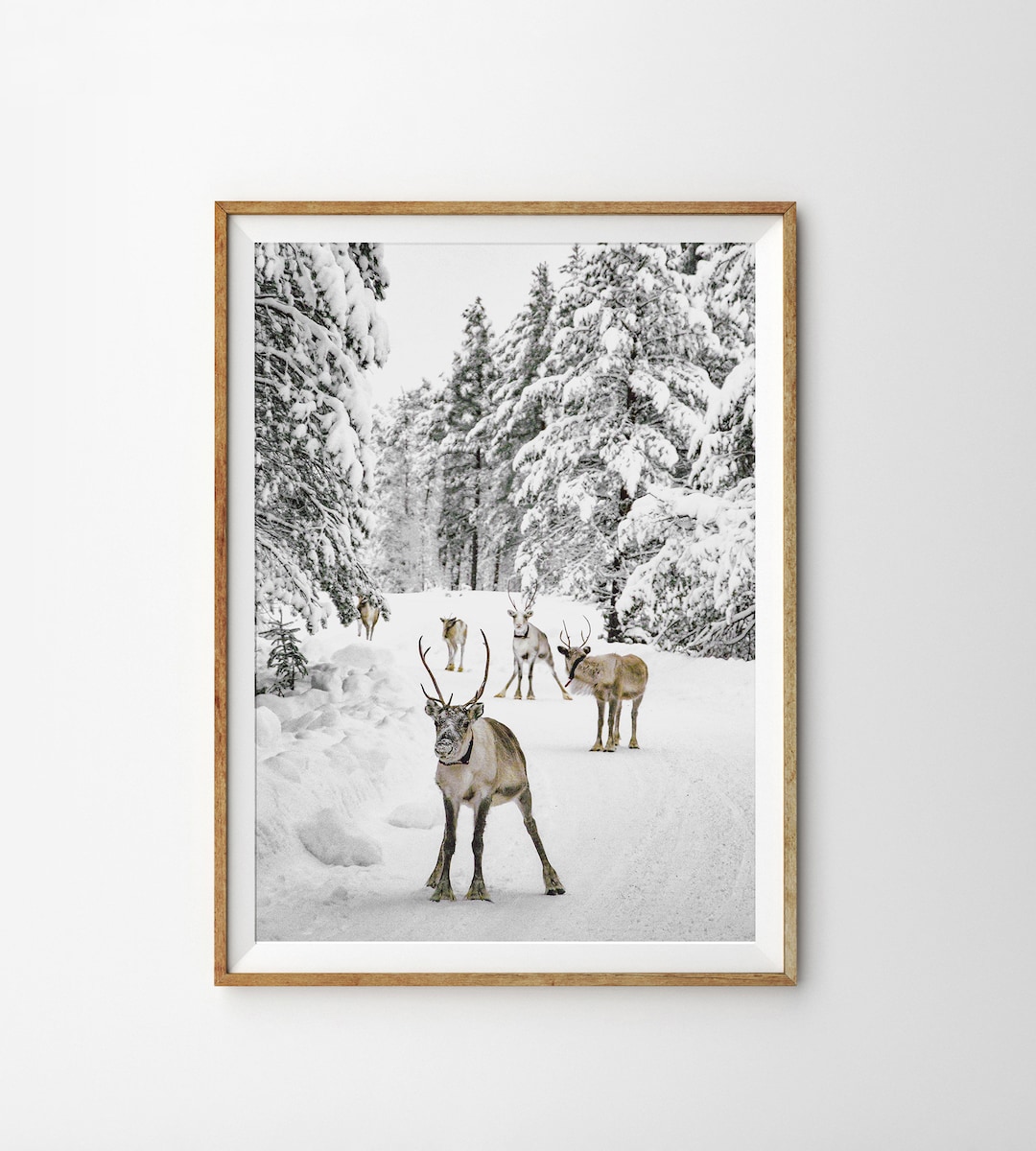 Reindeer Print Winter Wall Art Prints Nordic Christmas Printable Art ...