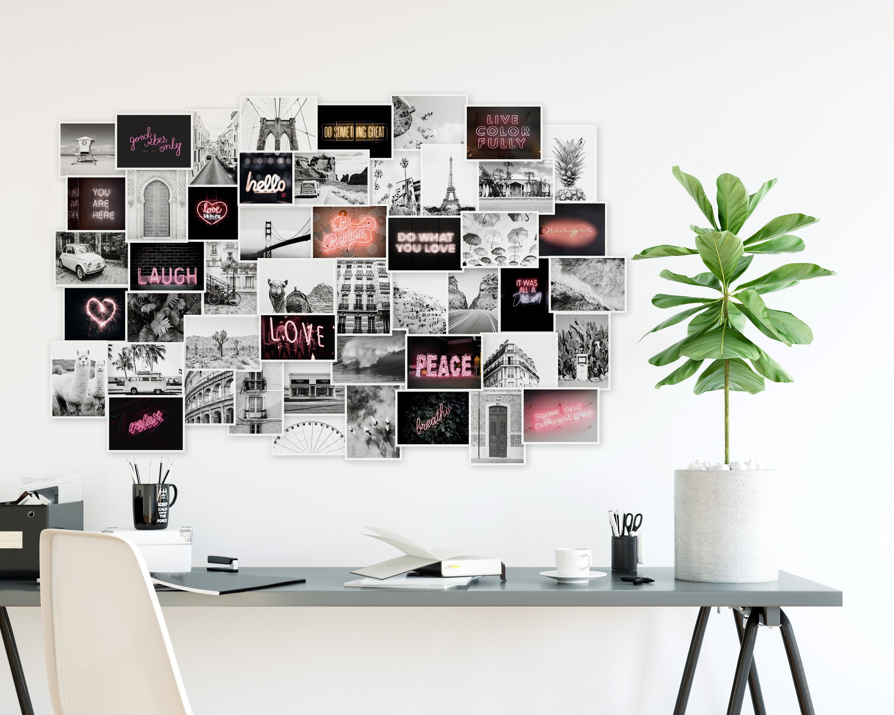 Buy Black White Wall Collage Kit Aesthetic Pictures, Bedroom Decor For Teen Girls Wall Collage Kit Aesthetic Posters Collage Kit For Wall Aesthetic Girls Bedroom Decor Collage Kit 50 Pcs 4 X 6 Inch