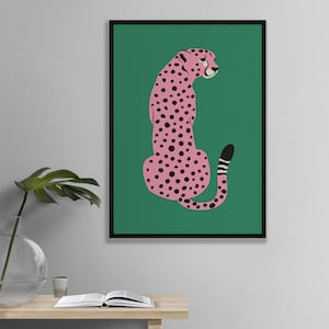 Pink Green Leopard Poster Print, Cheetah Wall Art, Trendy Wall Art ...