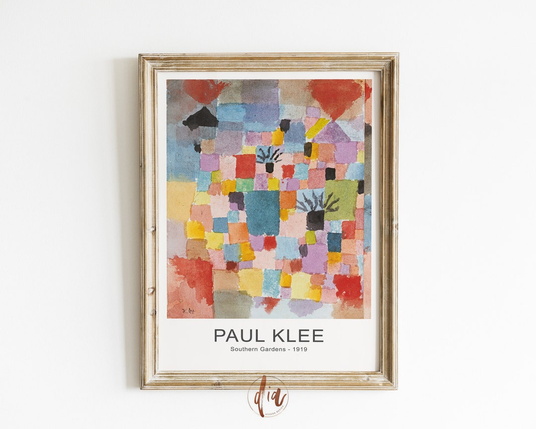 Paul Klee Posterdruck Gärten, Abstrakte Malerei, Ausstellungsplakat