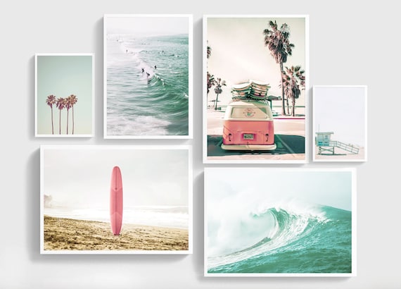 Set Of 6 Prints Large Beach Wall Art California - California Wall Art Set Set Of 6 Prints Large Beach Wall Art California - California Wall Art Set