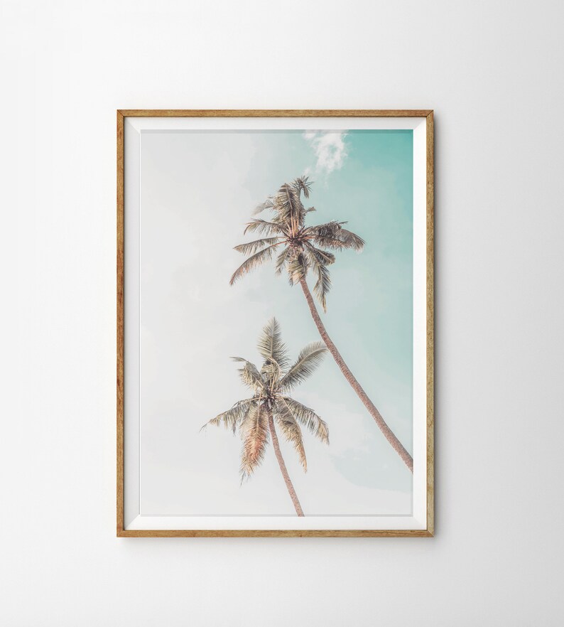 Set of 2 Prints Beach Wall Art Prints Ocean Print Palm Trees Etsy