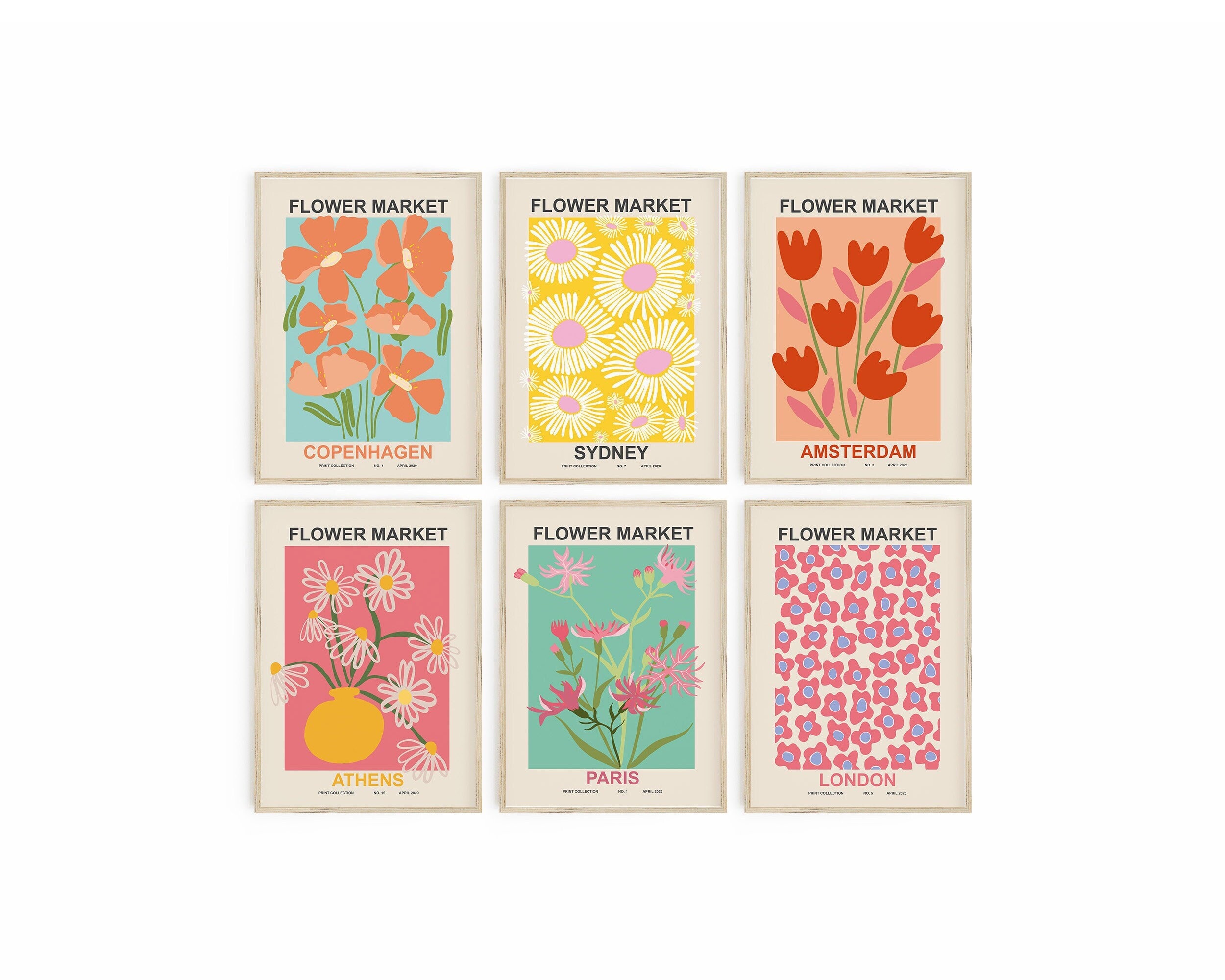 Flower Market Poster Floral Wall Art Abstract Flower Market Wall Art