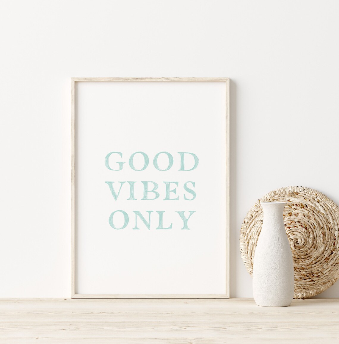 Mint Green Good Vibes Only Print Printable Quote Dorm Room - Etsy