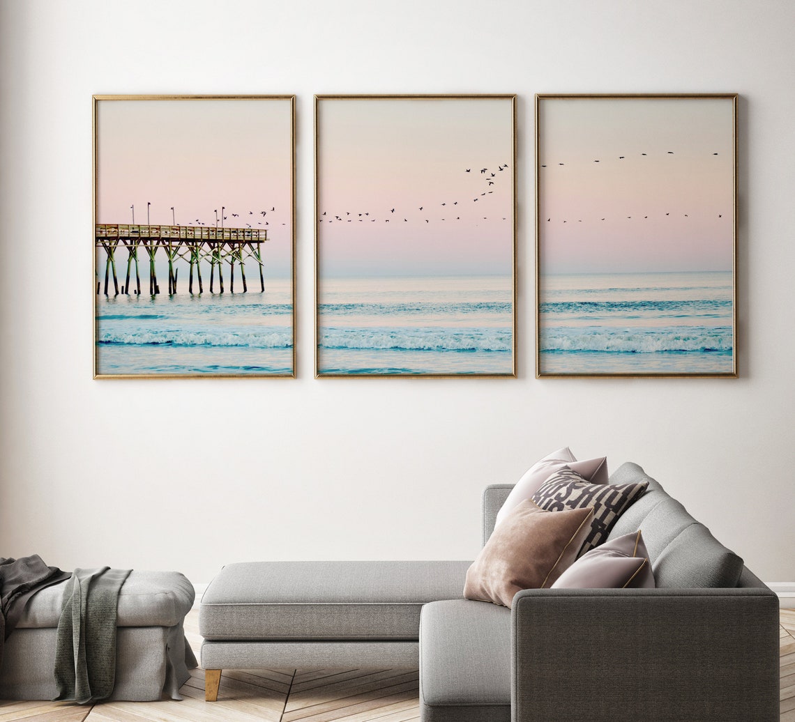 Coastal Wall Art Set of 3 Prints Ocean Print 3 Piece Wall Art Bedroom ...