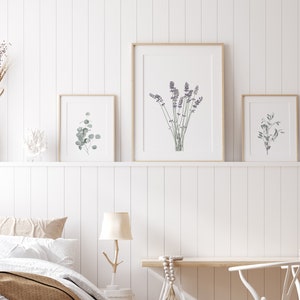 Set of 3 Prints Modern Farmhouse Print Botanical Wall Art Kitchen Wall Art Prints Printable Wall Art Lavender Print Affordable Wall Art image 6