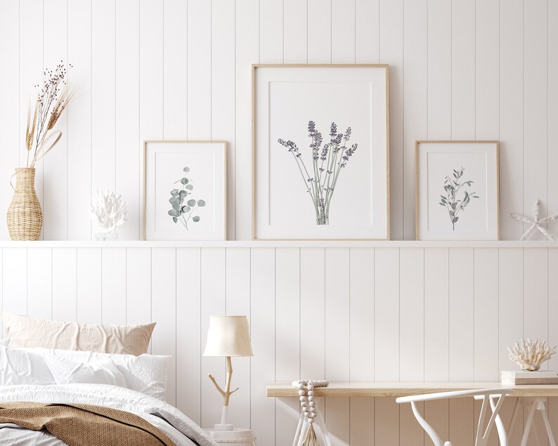 Set of 3 Prints Modern Farmhouse Print Botanical Wall Art Kitchen Wall Art Prints Printable Wall Art Lavender Print Affordable Wall Art image 6