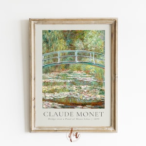 Monet Print, Claude Monet Poster, Bridge over a Pond of Water Lilies Exhibition Poster, Vintage Print, Monet Painting, Printable Wall Art