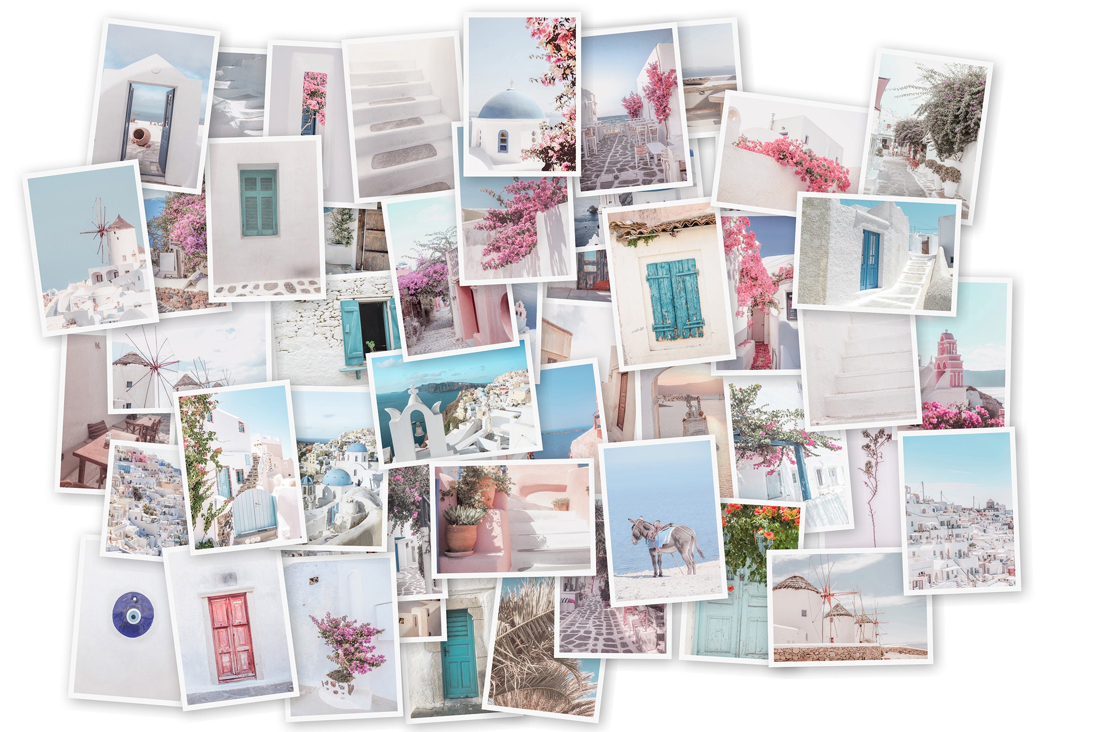 Pastel Pink Teal Collage Print Set of 50 Prints Dorm Room Decor ...