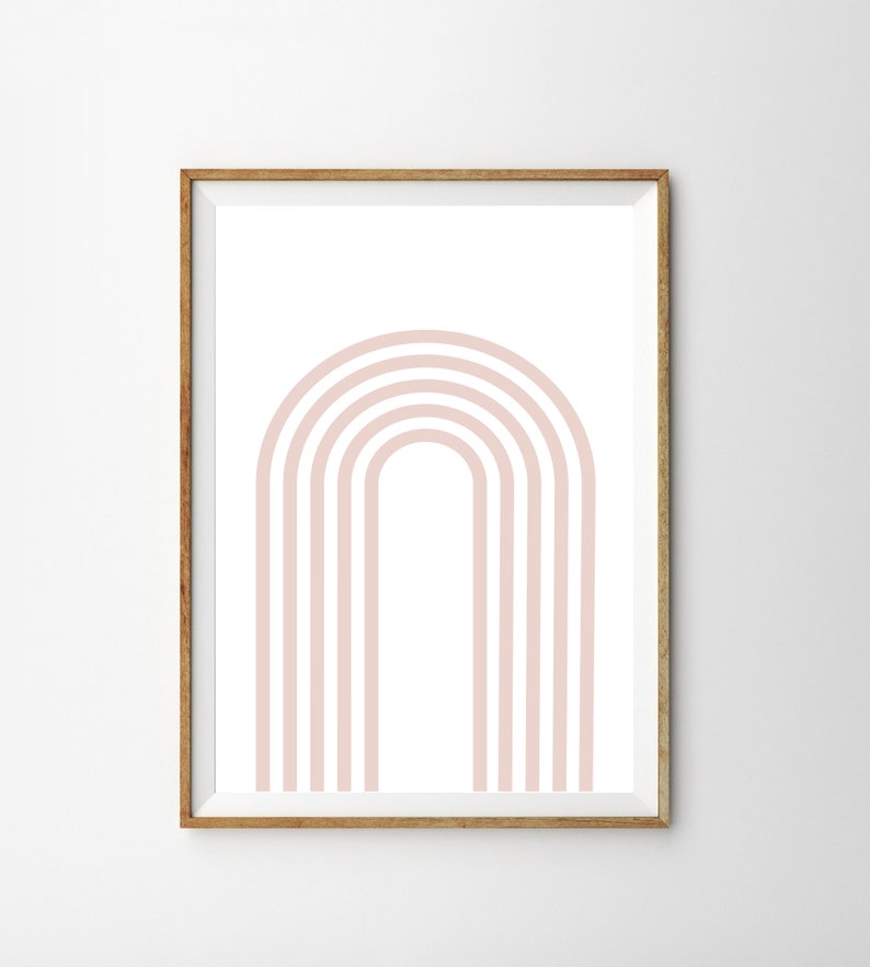 Blush Pink Abstract Wall Art Set of 2 Prints Downloadable Art Face Line ...