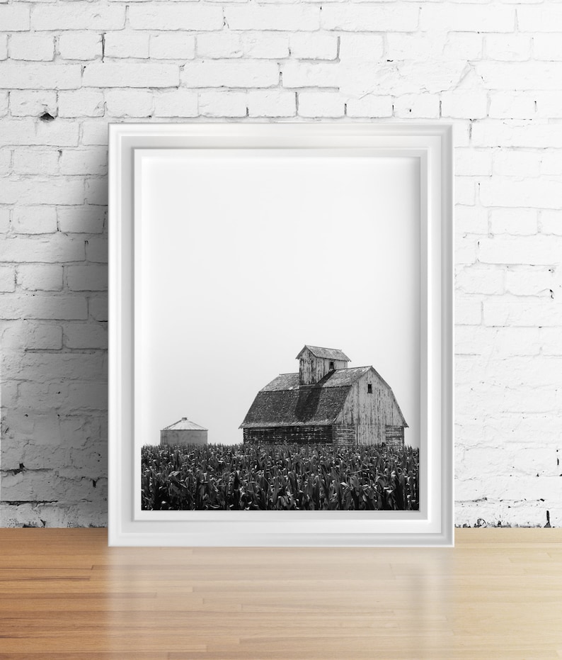 Set of 3 Farm Prints Cows Barn Hay Print Modern Farmhouse Decor Black White Print Farmhouse Kitchen Wall Art 3 Piece Wall Art Triptych Art image 3
