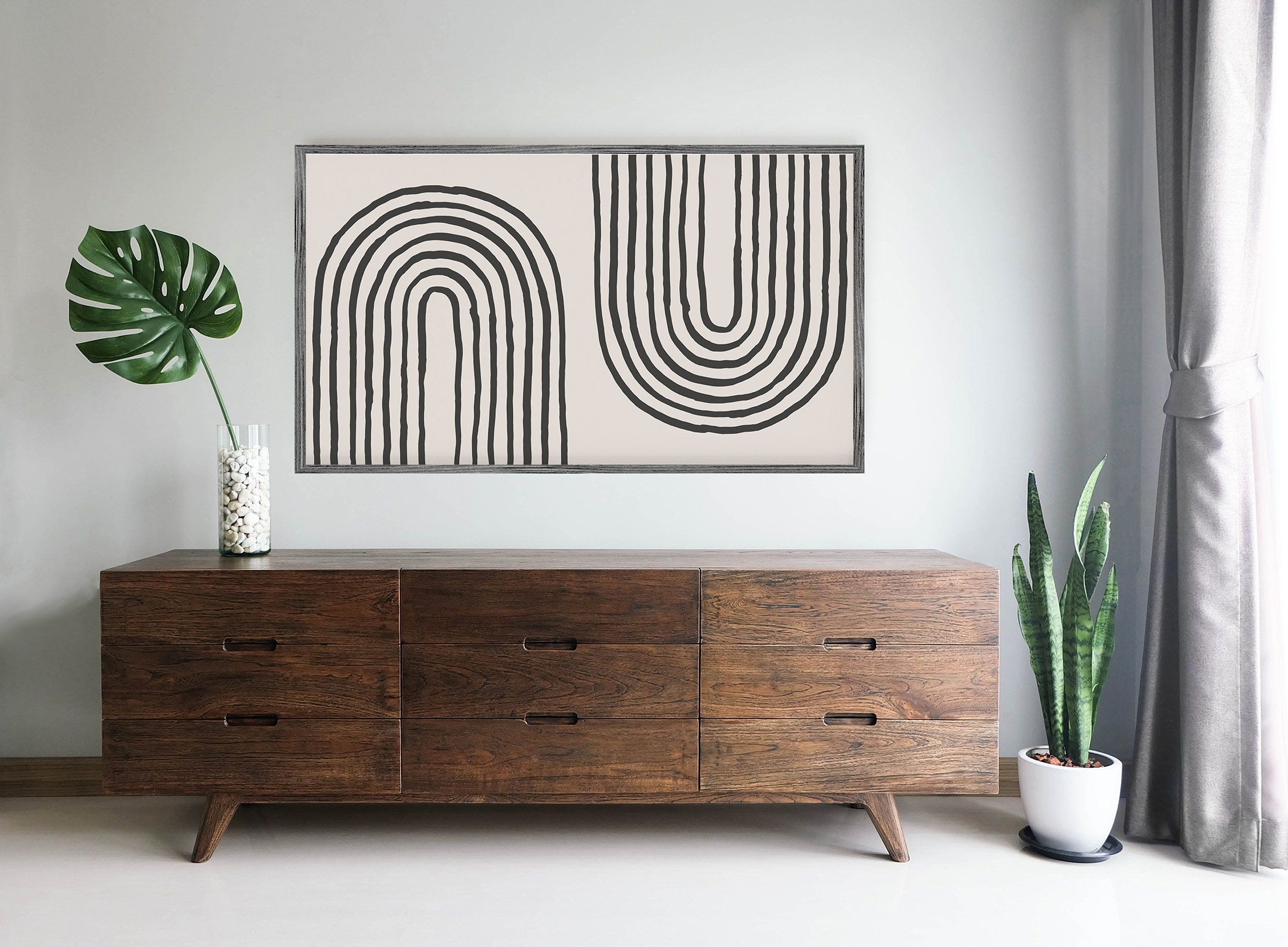 Mid Century Modern Samsung Frame TV Art Geometric Digital Etsy