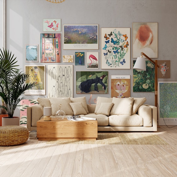 Eclectic Gallery Wall Set of 17, Trendy Wall Art Mega Bundle