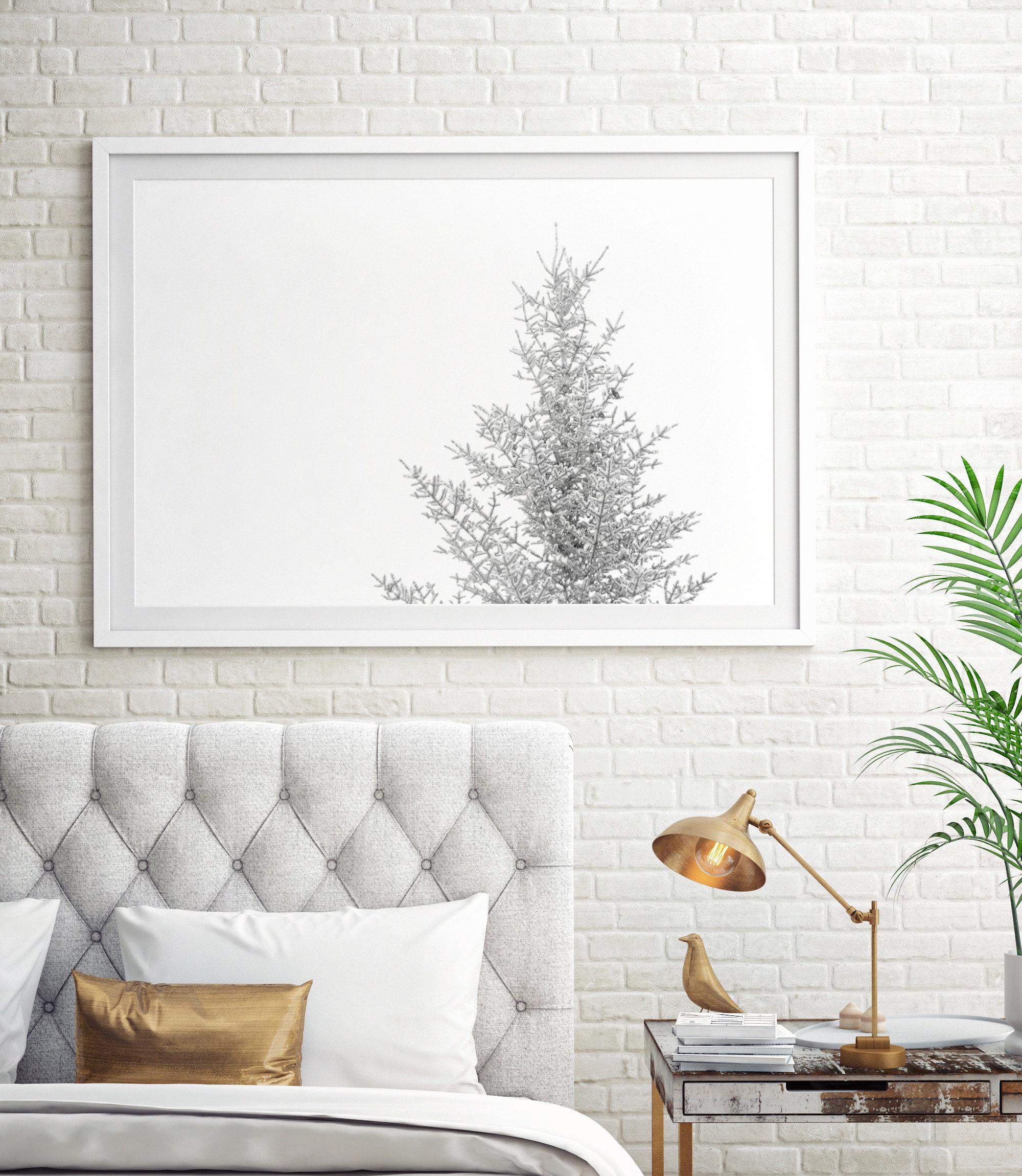 Winter Minimalist Print Snowy Pine Tree Wall Art Prints Tree Art Winter ...