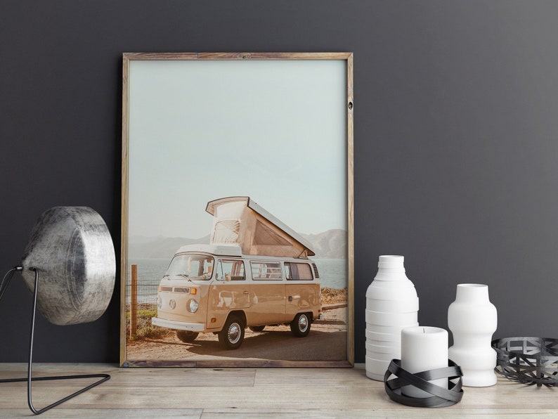 Retro Van Print Beach Decor California Wall Art Camper Van Etsy