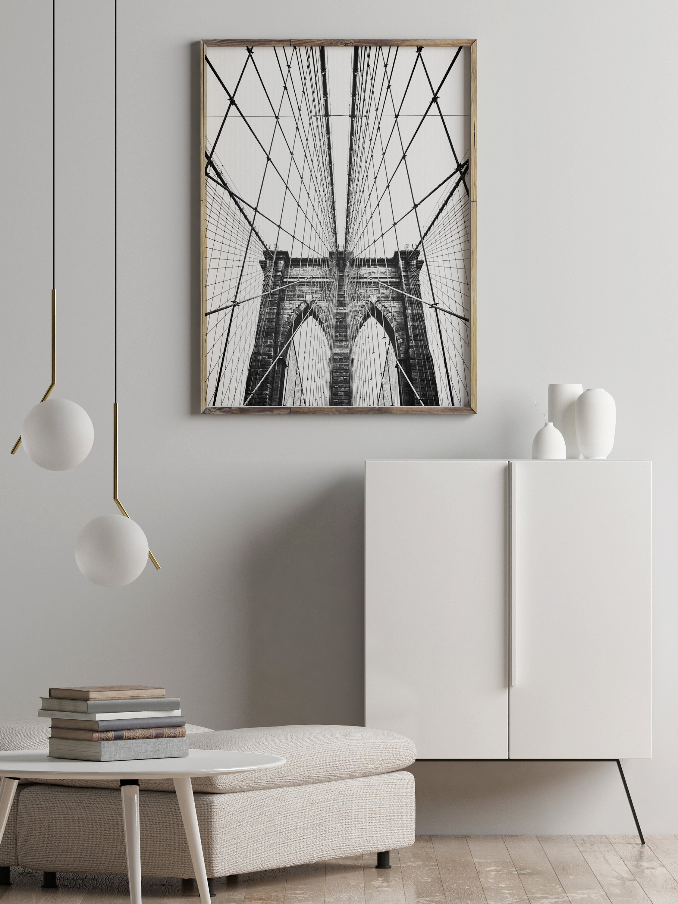 Brooklyn Bridge New York City Print NYC Large Wall Art Black and White ...