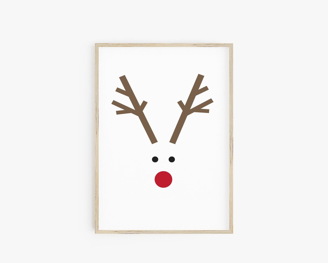 Abstract Rudolph Print, Reindeer Print, Christmas Printable, Kids Room ...