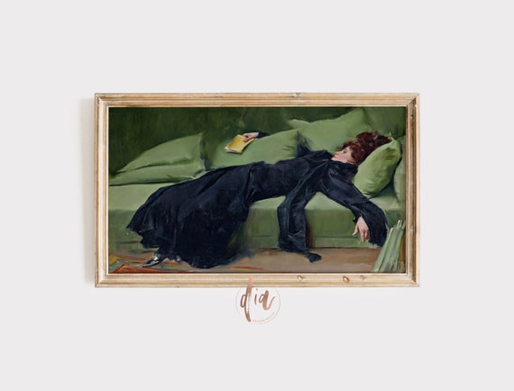 Samsung Frame TV Art, Decadent Women Portrait, Emerald Green Art, Renaissance Painting, Victorian Art, Baroque Art, LG tv, Digital Download