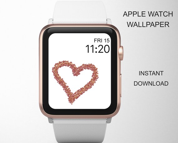 Apple Watch Wallpaper Rose Gold Heart Valentines Day Rose | Etsy