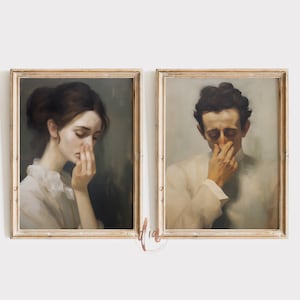 Funny Bathroom Art Print Set, Toilet Humor Decor, Classical Vintage Style Painting, Digital Download, Printable Wall Art, Funny Gift