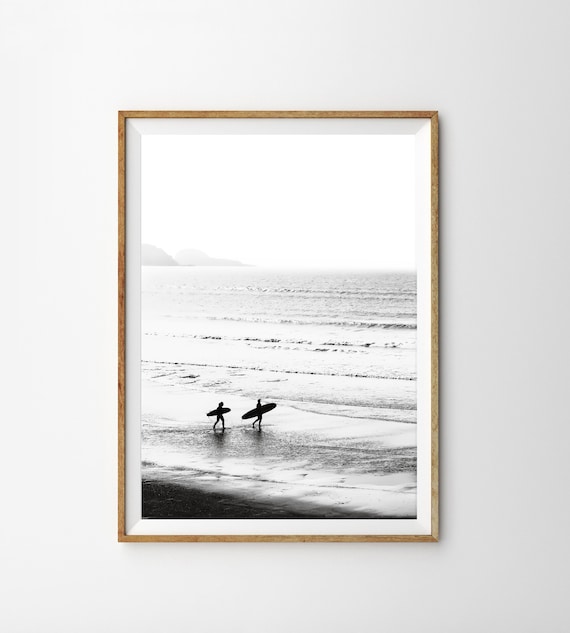 Black and White Surf Print California Wall Art Prints Beach Poster Surf Poster Ocean Wall Art Printable Wall Art Beach Themed Room Tropical