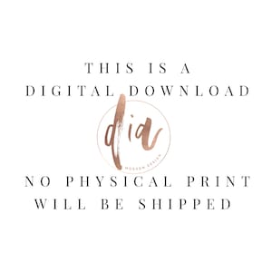 K&ouml;nnte beinhalten: Text, der "Dies ist ein digitaler Download. Es wird kein physischer Druck versandt." lautet, mit einem ros&eacute;goldenen Kreislogo, auf dem "did modern design" steht.